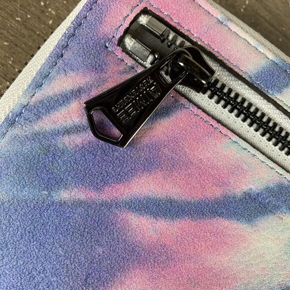 Aimee Kestenberg Leather Zip It Up Continental Wallet Tie Dye Colorful Pocket - Picture 6 of 16